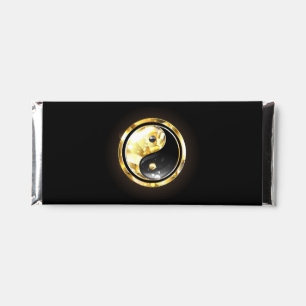 Gold Yin Yang on black Hershey Bar Favors