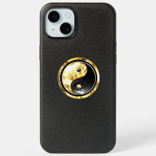 Gold Yin Yang on black iPhone 15 Plus Case