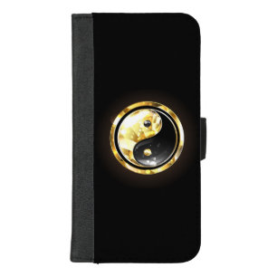 Gold Yin Yang on black iPhone 8/7 Plus Wallet Case