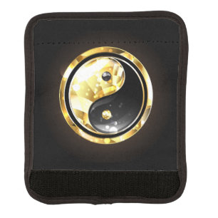 Gold Yin Yang on black Luggage Handle Wrap