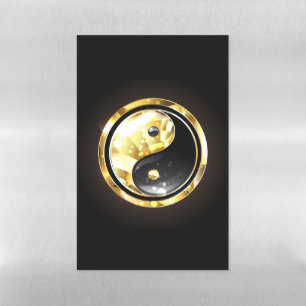 Gold Yin Yang on black Magnetic Dry Erase Sheet