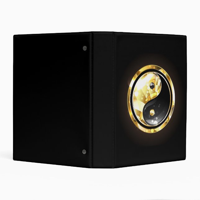 Gold Yin Yang on black Mini Binder (Background)