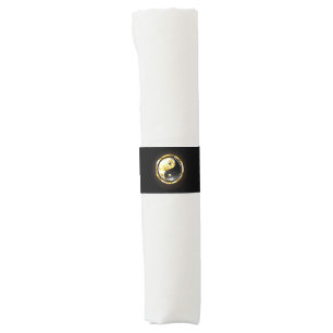 Gold Yin Yang on black Napkin Bands