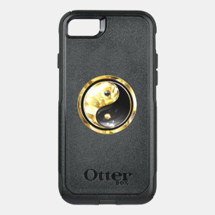 Gold Yin Yang on black OtterBox Commuter iPhone SE/8/7 Case