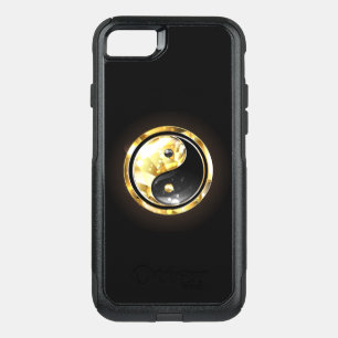 Gold Yin Yang on black OtterBox Commuter iPhone SE/8/7 Case