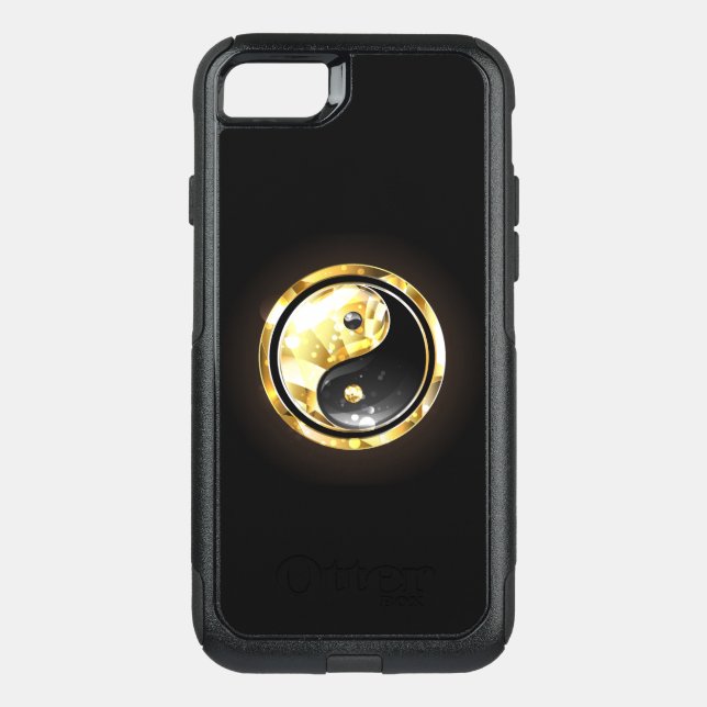Gold Yin Yang on black Otterbox iPhone Case (Back)