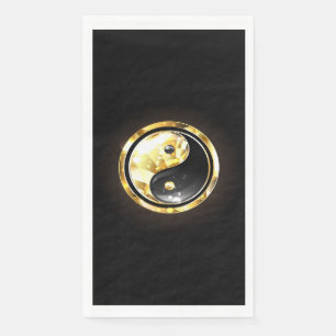 Gold Yin Yang on black Paper Guest Towels