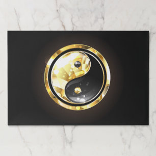Gold Yin Yang on black Paper Pad