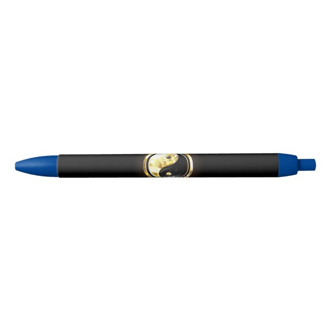Gold Yin Yang on black Pen (Front)