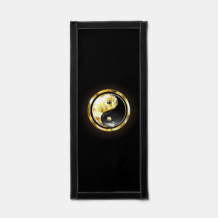 Gold Yin Yang on black Pennant