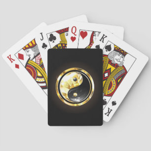 Gold Yin Yang on black Poker Cards