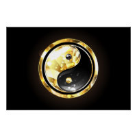 Gold Yin Yang on black