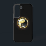 Gold Yin Yang on black Samsung Galaxy S22 Case<br><div class="desc">Jewelry,  gold and black yin yang symbol on a black background. Gold yin yang.</div>