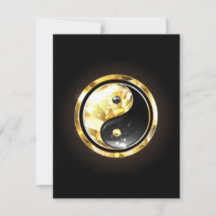 Gold Yin Yang on black Save The Date