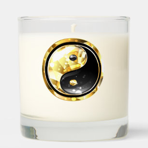 Gold Yin Yang on black Scented Candle