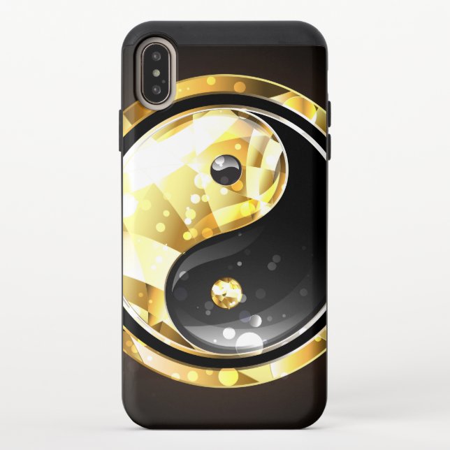 Gold Yin Yang on black Uncommon iPhone Case (Back)