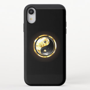 Gold Yin Yang on black iPhone XR Slider Case