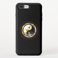 Gold Yin Yang on black