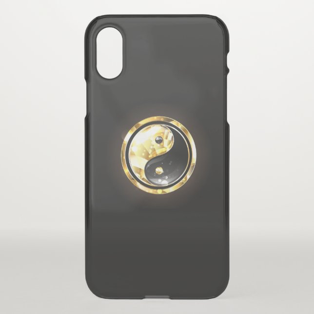 Gold Yin Yang on black Uncommon iPhone Case (Back)