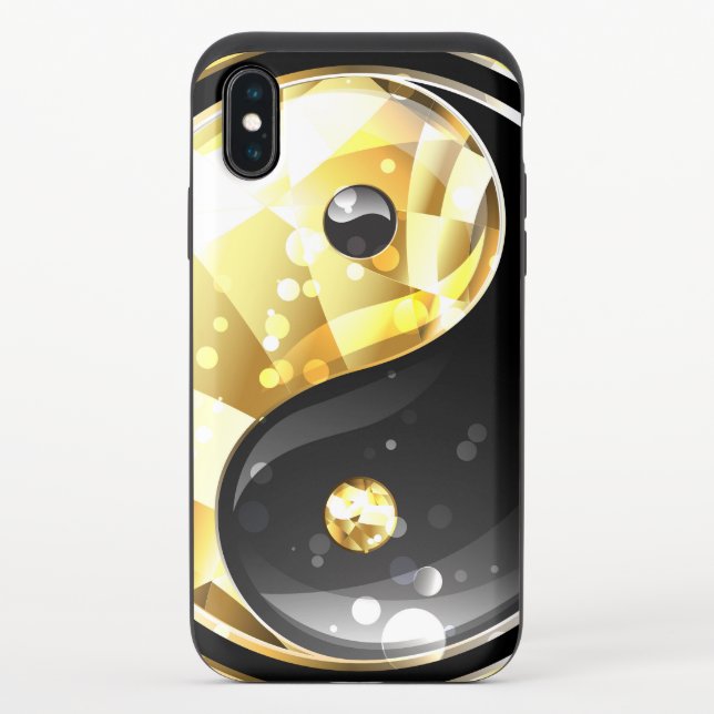 Gold Yin Yang on black Uncommon iPhone Case (Back)