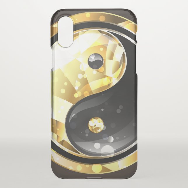 Gold Yin Yang on black Uncommon iPhone Case (Back)
