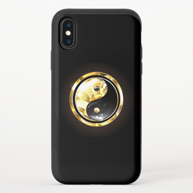 Gold Yin Yang on black Uncommon iPhone Case (Back)