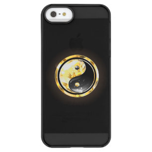 Gold Yin Yang on black Permafrost iPhone SE/5/5s Case