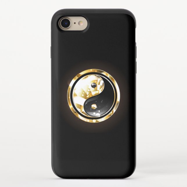 Gold Yin Yang on black Uncommon iPhone Case (Back)