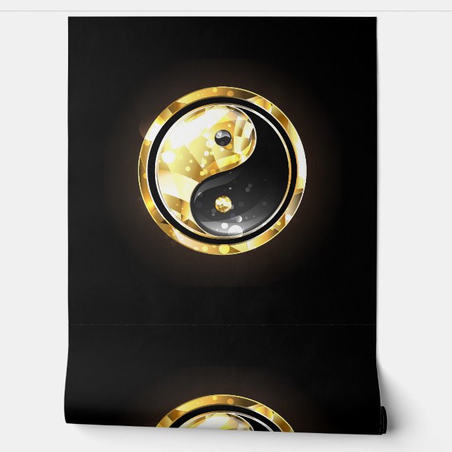 Gold Yin Yang on black Wallpaper (Unrolling)