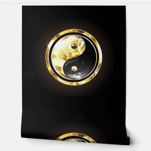 Gold Yin Yang on black Wallpaper (Unrolling)