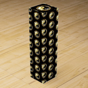 Gold Yin Yang on black Wine Box