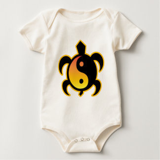 Gold Yin Yang Turtle Baby Bodysuit