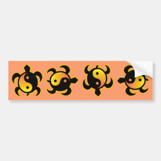 Gold Yin Yang Turtle Bumper Stickers
