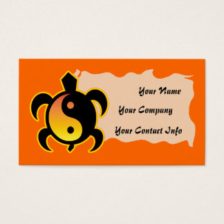 Gold Yin Yang Turtle Business Card Template