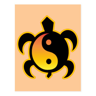 Gold Yin Yang Turtle Postcard