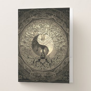 Gold Yin Yang With Tree Of Life Pocket Folder by thetreeoflife at Zazzle