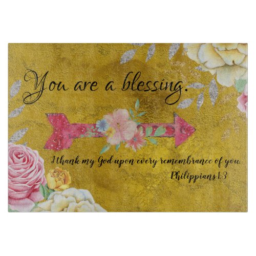 Gold You are a Blessing with KJV Scripture Cutting Board