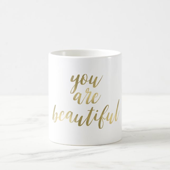 Gold You are Beautiful Coffee Mug (Center)