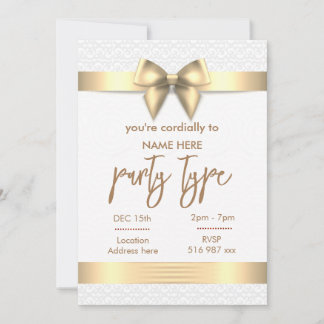 Gold you are cordially invited invitation Card