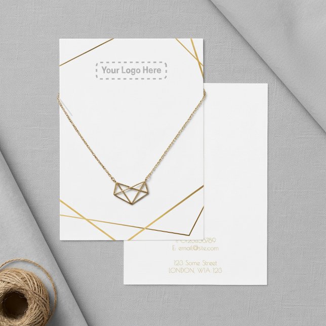 Gold your logo necklace or bracelet display card (Gold your logo necklace or bracelet display card.)