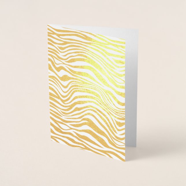Gold Zebra Any Occasion Blank Card (Front)