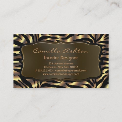 Gold Zebra Business Cards