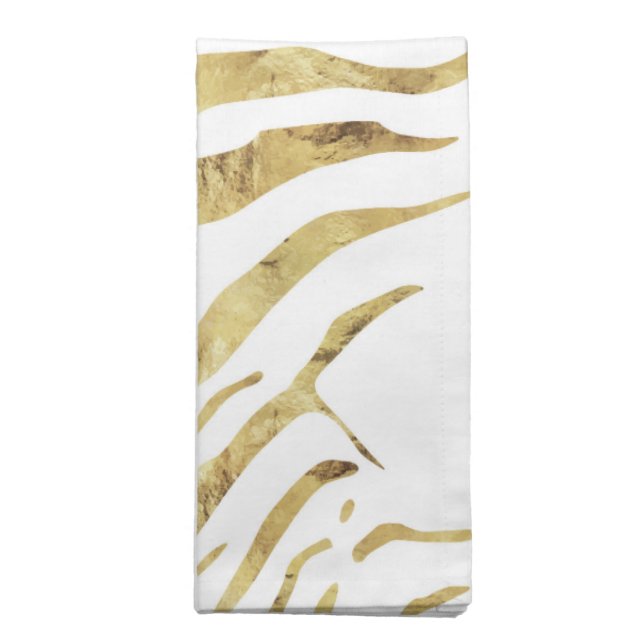 Gold zebra cloth napkin (Folded)