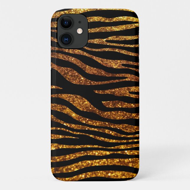 Gold Zebra, Glitter Zebra, Zebra Print, Stripes Case-Mate iPhone Case (Back)