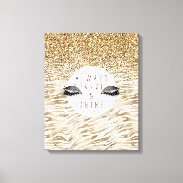 Gold Zebra Print Glitzy Eyes (Front)