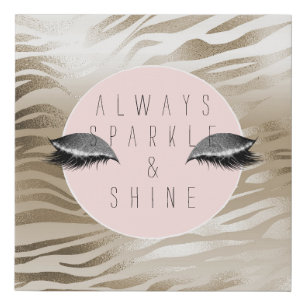 Gold Zebra Print Glitzy Silver Sparkle Eyes      