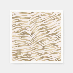 Gold Zebra Print Napkins