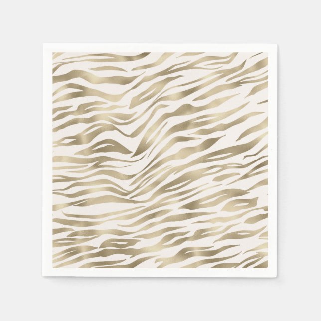 Gold Zebra Print Napkins (Front)