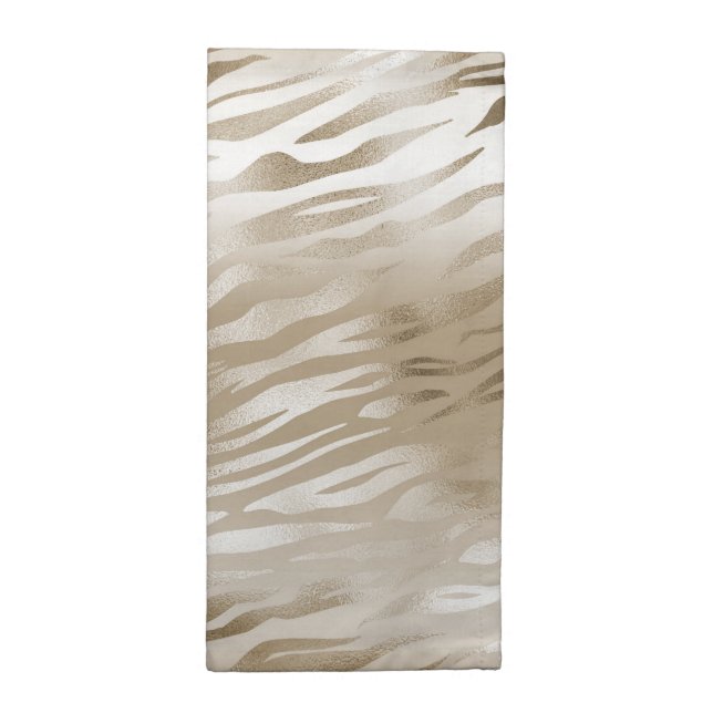 Gold Zebra Print Ombre             Cloth Napkin (Half Fold)