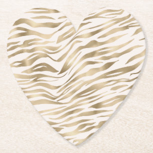 Gold Zebra Print Paper Coaster